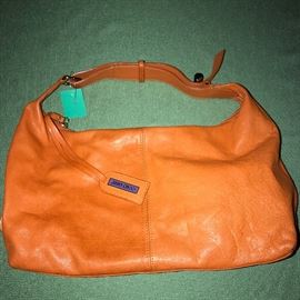 AUTHENTIC JIMMY CHOO ORANGE LEATHER SHOULDER BAG