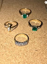 DIAMOND AND EMERALD RINGS