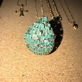 STERLING SILVER EMERALD RING