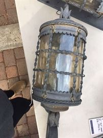 7 -  Extra Large wrought iron wall mounts                 We would like to sell all lights before the sale. Please contact Mickey if interested 760-519-1665   