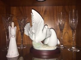 Lladro and Waterford, most with boxes