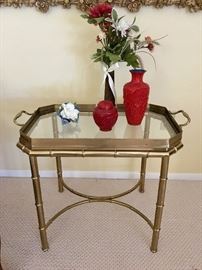 Vintage Brass Tray Table