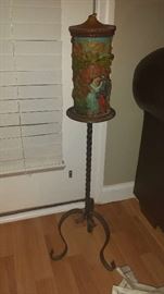 German Carved Candle on Stand 
