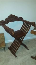 German Hand Carved Chair & Table Set 