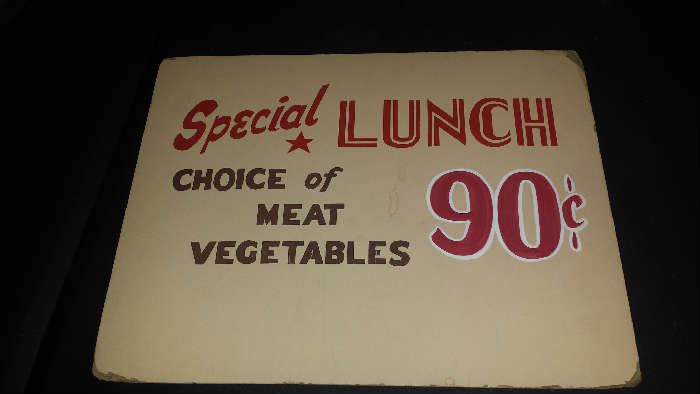 Vintage Lunch Sign 