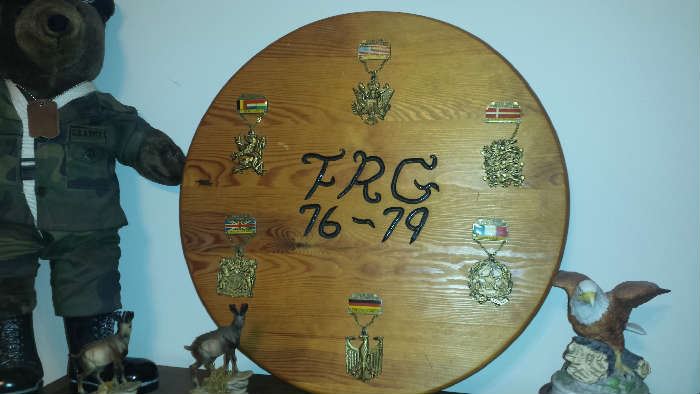 Military Plaque with metals 