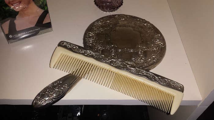 Vintage Comb & Mirror Set 