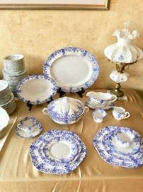 Blue Garland by Johann Haviland  - 7 piece service for 12 with 11 serving pieces ... 95 pieces total Replacement's cost$1160... Ebay sold prices $450... Make offer extra pieces available
