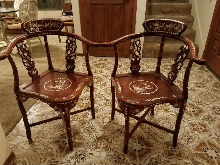 asian inlay chairs