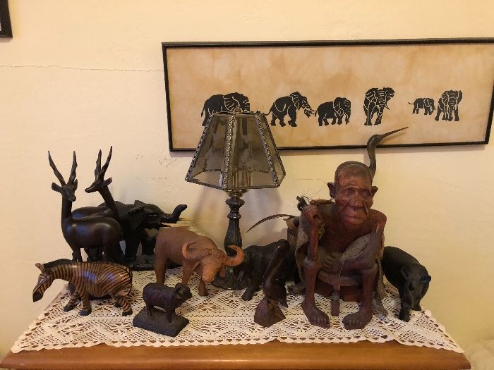 Hand carved animals
From her travels 