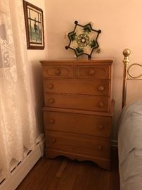 Matching light wood tall dresser