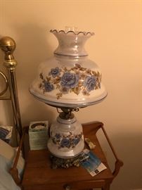 Gorgeous Blue rose large hurricane lamp