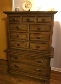 Tall dresser with built in corner jewelry trays