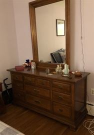 Mirrored dresser with built in jewelry corners inside