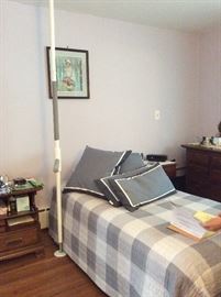 Adjustable twin bed newer condition, side rails , helpful pull up bar 