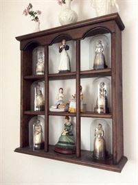 Complete collections . Women that changed history Gorham silver over bronze bells with wood stand glass dome . Little women collection 