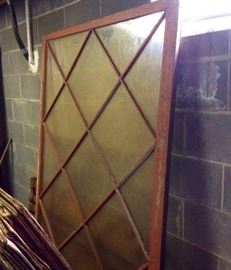 Rare large window diagonal big enough to make a statement alone or repurposed. Approximately 5x6