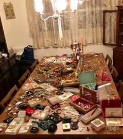 Impressive amount of vintage costume jewelry 