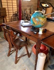 Uncovered today  antique table or desk  very unique chair