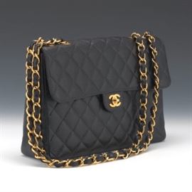 Chanel Black Caviar Leather Jumbo Single Flap Bag