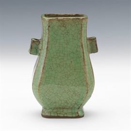 Chinese Crackled Celadon Glazed Vase