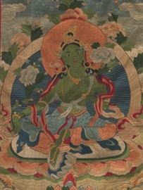 Chinese Silk Embroidered Tanghka of Avalokiteshvara, Buddha of Compassion 