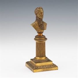 DOre Bronze Cabinet Bust of Ferdinand I, Emperor of Austria, ca. Early 19th Century