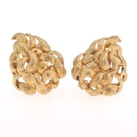 David Webb Gold Earrings 