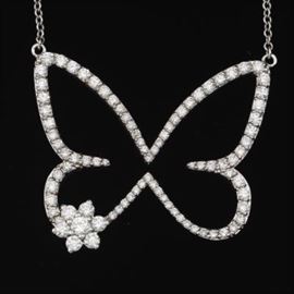 Diamond Butterfly Necklace by Aspery  Guldag 