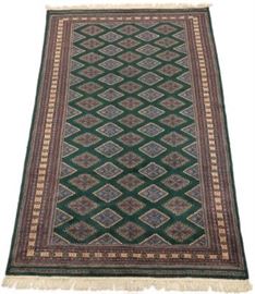 Fine Pakistani Bokhara Silk and Wool Carpet 
