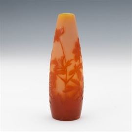 Galle Conical Floral Cameo Vase
