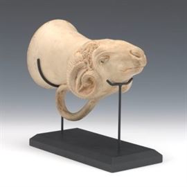 Greek Archaistic Style Rams Head Cup