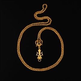 High Karat Gold Chain Necklace with Pendant 
