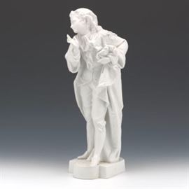 Italian Parian Porcelain Sculpture of 18th Century Youth
