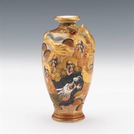 Japanese Satsuma Vase with Figures