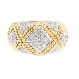 Ladies Gold and Diamond Cocktail Ring 