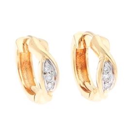 Ladies Gold and Diamond Earrings 