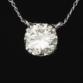 Ladies Gold and Solitaire Diamond Slider on Chain 