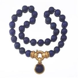 Ladies Lapis Lazuli and Gold Necklace 