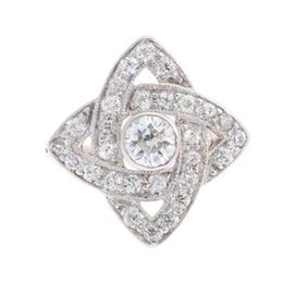 Ladies Platinum and Diamond Cocktail Ring 