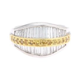 Ladies Platinum, Gold and Diamond Fashion Ring 