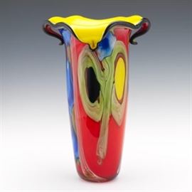 Murano Art Glass Vase, ca. Late 20th Century
