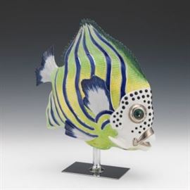 Oggetti Italian Porcelain Tropical Fish Sculpture