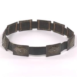 Old Pawn Navajo Sterling Concho Belt