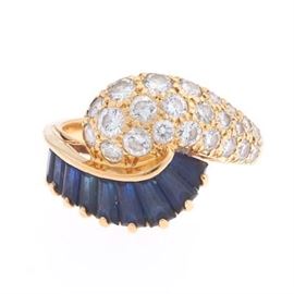 Oscar Heyman Sapphire and Diamond Ring 