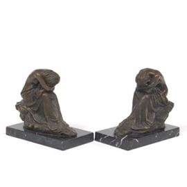 Pair of Seated Nude Bookends