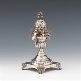 Portuguese 916 Silver Toothpick Holder