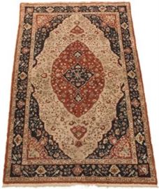 Pure Silk Sino Persian Tabriz Sculptured Carpet 