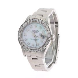 Rolex Ladies Stainless Steel and Diamond Watch