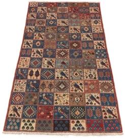 SemiAntique Persian Bakhtiari Signed Pictorial Panel Carpet 